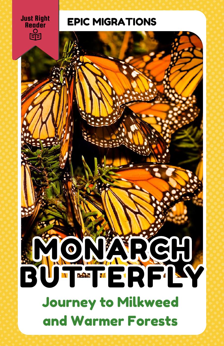 Book cover with an image of Monarch butterflies